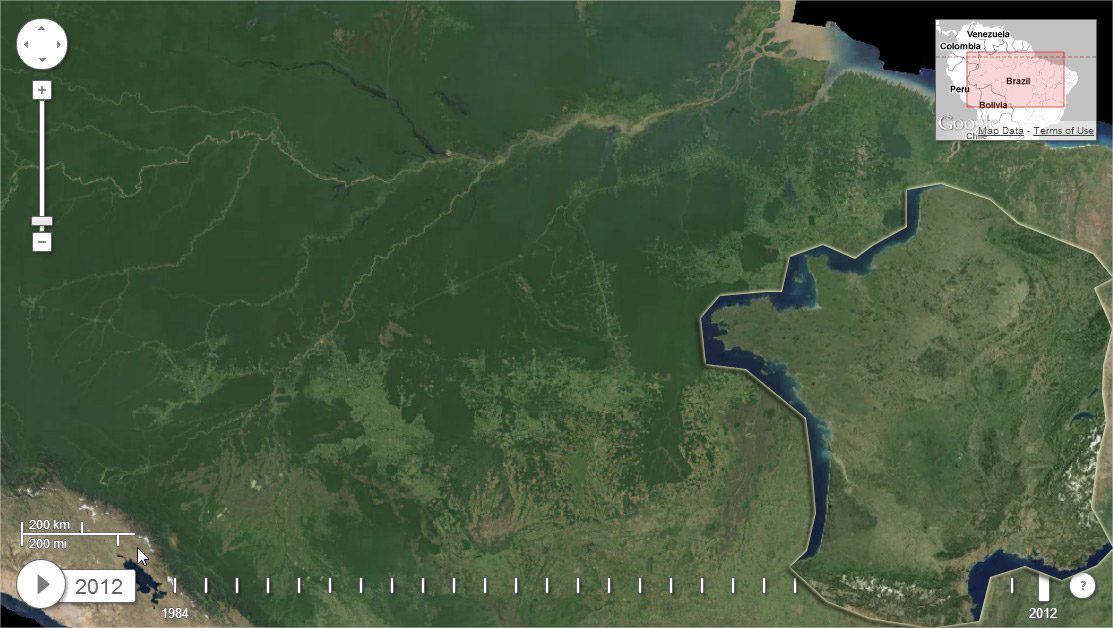 foret amazonienne taille en 2012 comparaison avec la France